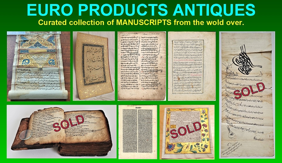 Curated collection of manuscripts from the world over offered by Euro Products